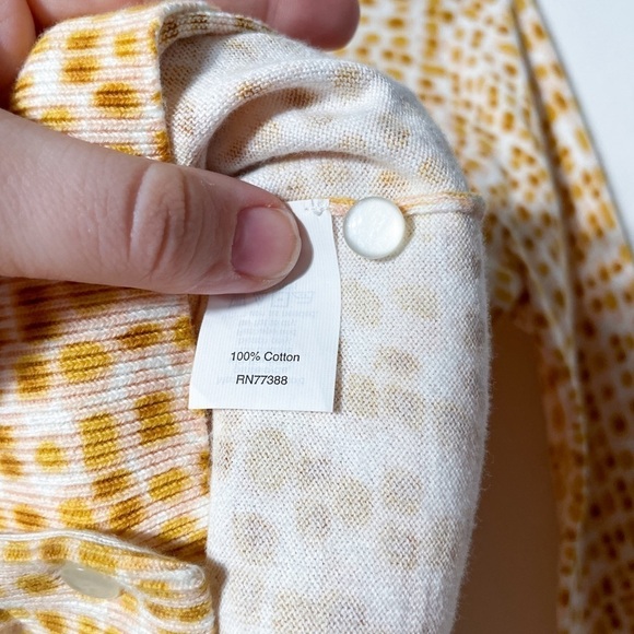 Jcrew 3/4 sleeve Sz. S pink and orange modern abstract patterned cardigan - Picture 9 of 10